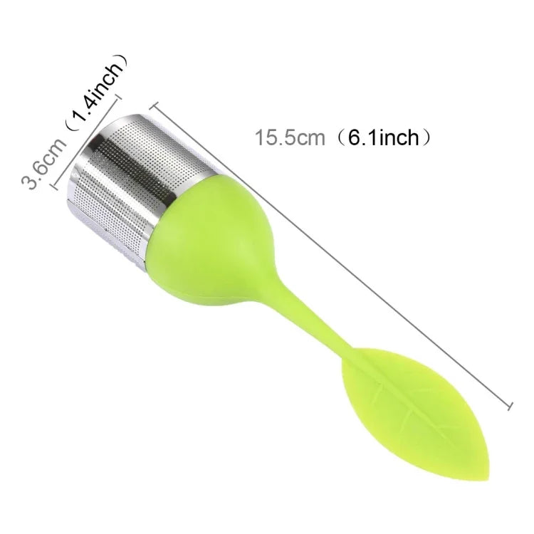 Bộ lọc trà inox hình lá silicone thực phẩm làm túi lọc trà, giao màu ngẫu nhiên, hình lá