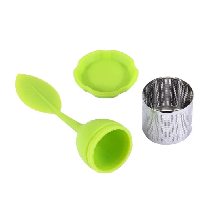 Bộ lọc trà inox hình lá silicone thực phẩm làm túi lọc trà, giao màu ngẫu nhiên, hình lá