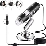 Kính hiển vi kỹ thuật số USB 3 trong 1 cảm biến hình ảnh HD phóng đại 1600X với 8 đèn LED & giá đỡ chuyên nghiệp
