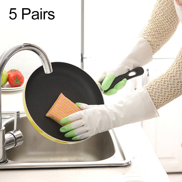 Bán 5 đôi găng tay PVC latex dày chống nước làm việc nhà rửa giặt