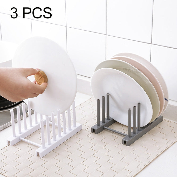 Bộ 3 giá đựng chén đĩa nhựa tháo rời đa năng cho nhà bếp, giao màu ngẫu nhiên, giá đựng chén đĩa