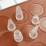 Bộ đệm silicone kích thước lớn nướng bếp + Nồi có khung + Hộp màu, Bộ khuôn làm bánh Macaron