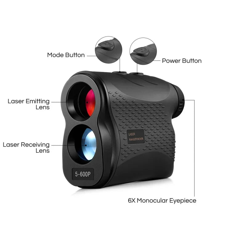 Máy đo khoảng cách laser golf cầm tay 5-600P, ống nhòm đo khoảng cách, đo khoảng cách 600m, 5-600m
