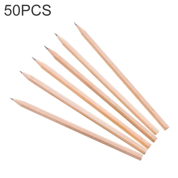 50 Cái Bút Chì Gỗ Thô Bảo Vệ Môi Trường HB Dùng Cho Trẻ Em, Văn Phòng Phẩm, Bút Chì HB
