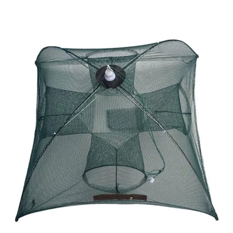 Lưới câu cá nylon gập tự động 4 lỗ, bẫy tôm cua cá nhỏ, dụng cụ câu cá, 4 lỗ