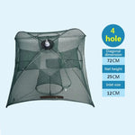 Lưới câu cá nylon gập tự động 4 lỗ, bẫy tôm cua cá nhỏ, dụng cụ câu cá, 4 lỗ