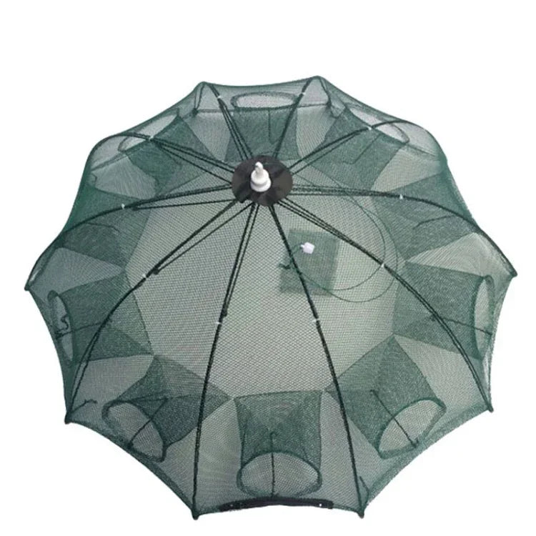 Lưới câu cá gấp tự động 10 lỗ bằng nylon bắt tôm cua cá nhỏ, dụng cụ câu cá 10 lỗ