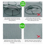Lưới câu cá gấp tự động 10 lỗ bằng nylon bắt tôm cua cá nhỏ, dụng cụ câu cá 10 lỗ