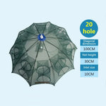 Lưới câu gấp tự động 20 lỗ bằng nylon bẫy tôm cua cá nhỏ, 20 lỗ
