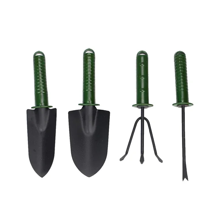 Bộ dụng cụ làm vườn gồm xẻng, cào, nĩa cán nhựa, bộ 4 dụng cụ làm vườn, bộ dụng cụ trồng cây 5 món