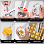 Multifunctional  Household Cookie Biscuit Machine Tool Mold Decorating Mounted DIY Baking with 20 Moulds & 4 Nozzles, Multi-function silver