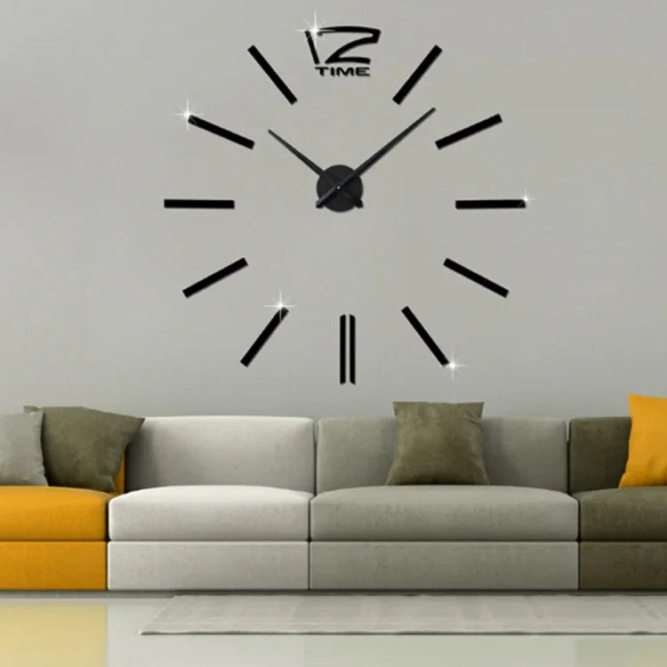 Đồng hồ treo tường trang trí phòng ngủ, văn phòng hiện đại không khung kích thước lớn DIY mặt gương 3D không tiếng động, MH101 (Đen), M001 (Vàng), M001 (Bạc)