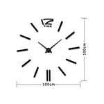 Đồng hồ treo tường trang trí phòng ngủ, văn phòng hiện đại không khung kích thước lớn DIY mặt gương 3D không tiếng động, MH101 (Đen), M001 (Vàng), M001 (Bạc)
