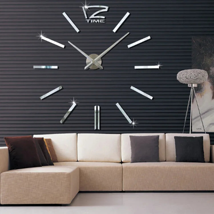 Đồng hồ treo tường trang trí phòng ngủ, văn phòng hiện đại không khung kích thước lớn DIY mặt gương 3D không tiếng động, MH101 (Đen), M001 (Vàng), M001 (Bạc)
