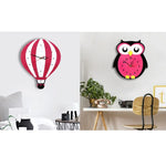 Đồng hồ treo tường hình tròn không kêu chạy bằng pin trang trí phòng ngủ trẻ em 11*10 inch, Hình cú