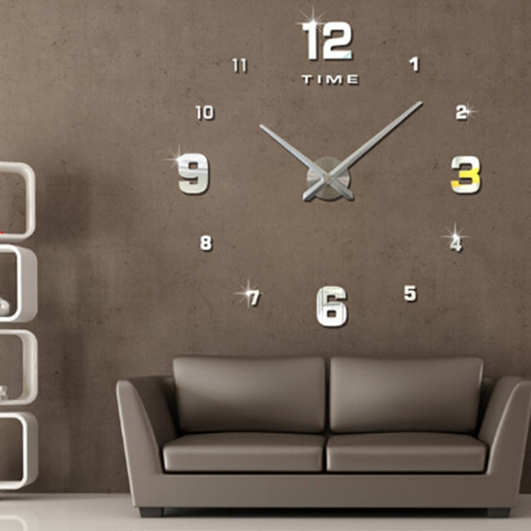 Đồng hồ treo tường không khung số 3D DIY gương trang trí phòng ngủ, Kích thước: 100*100cm, 3M005 (Đen), 3M005 (Vàng), 3M005 (Bạc)