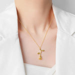 Dây chuyền trang sức mặt dây chuyền hoa hồng quà ngày Valentine, Chiều dài dây: 45cm