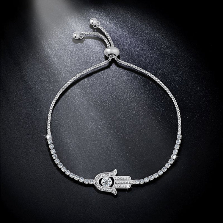 Quà ngày Valentine vòng tay chuỗi tay đính pha lê Hamsa, chiều dài chuỗi: 25cm