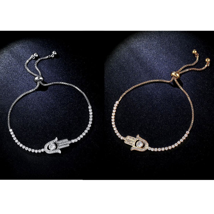 Quà ngày Valentine vòng tay chuỗi tay đính pha lê Hamsa, chiều dài chuỗi: 25cm