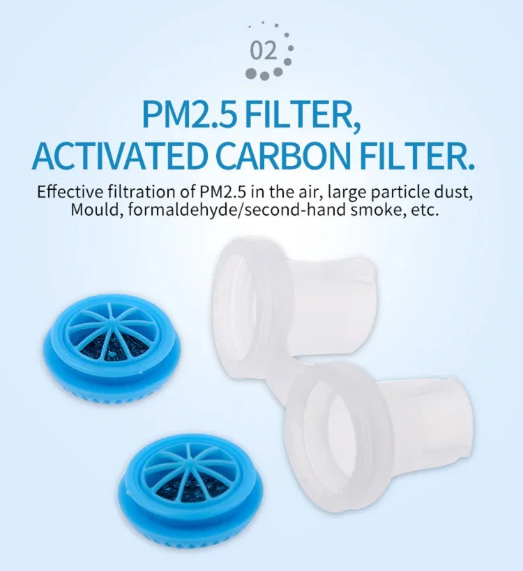 2 bộ máy lọc không khí chống ngáy 2 trong 1 bằng ABS và silicone