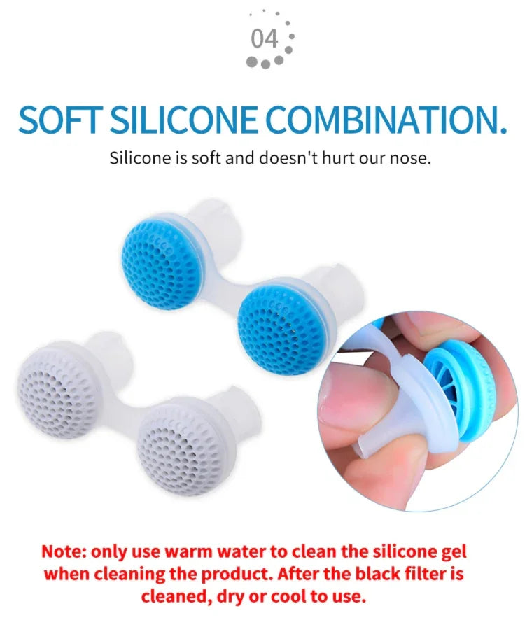 2 bộ máy lọc không khí chống ngáy 2 trong 1 bằng ABS và silicone