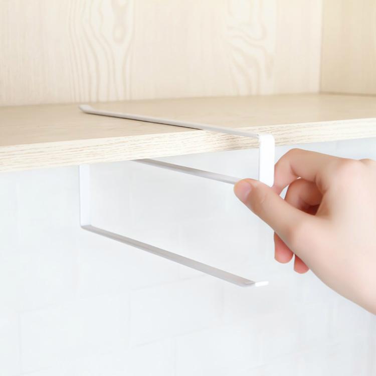 Giá đựng giấy lau bếp và giấy vệ sinh bằng kim loại không gỉ, giá treo tủ, giá đựng màng bọc thực phẩm, kích thước 26*10.8*1.5cm, màu trắng