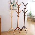 Giá treo mũ sàn gỗ đặc hình cây sáng tạo, Kích thước: 175x45x45cm, 175x45x45cm (Cà phê đậm), 175x45x45cm (Trắng), 175x45x45cm (Gỗ)