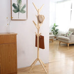 Giá treo mũ sàn gỗ đặc hình cây sáng tạo, Kích thước: 175x45x45cm, 175x45x45cm (Cà phê đậm), 175x45x45cm (Trắng), 175x45x45cm (Gỗ)