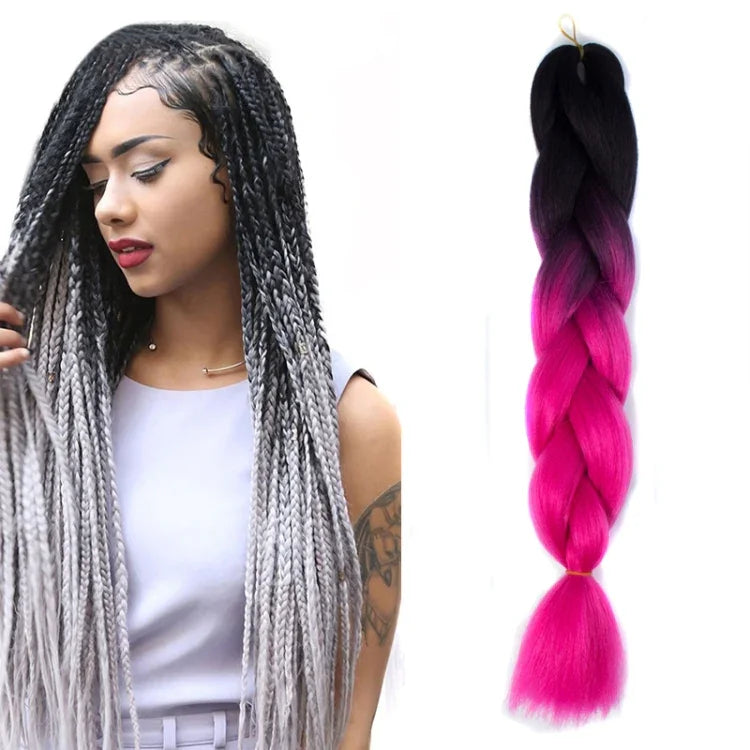 Tóc giả bím tóc cá nhân màu gradient thời trang bằng sợi hóa học, chiều dài: 60cm (18 xanh hải quân + xanh da trời), 01, 02, 03, 06, 08, 15, 16, 17, 18, 26, 27, 28, 29, 54, 59