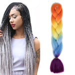 Tóc giả bím tóc cá nhân màu gradient thời trang bằng sợi hóa học, chiều dài: 60cm (18 xanh hải quân + xanh da trời), 01, 02, 03, 06, 08, 15, 16, 17, 18, 26, 27, 28, 29, 54, 59