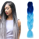 Tóc giả bím tóc cá nhân màu gradient thời trang bằng sợi hóa học, chiều dài: 60cm (18 xanh hải quân + xanh da trời), 01, 02, 03, 06, 08, 15, 16, 17, 18, 26, 27, 28, 29, 54, 59