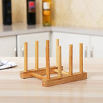 Giá Để Đĩa Gỗ Tự Nhiên Chắc Chắn, Kích Thước: 14x12x10cm, 3 Ngăn