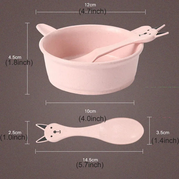 Bộ bát + thìa làm từ thân lúa mì Balcherlam cho bé, giao màu ngẫu nhiên, bộ bát + thìa