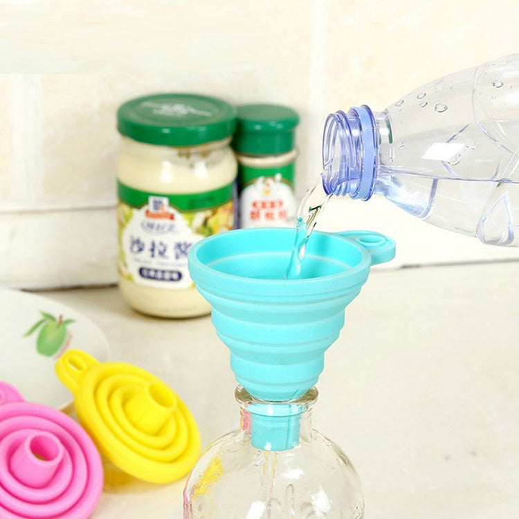 Phễu gập mini bằng silicone có thể kéo dài, giao màu ngẫu nhiên
