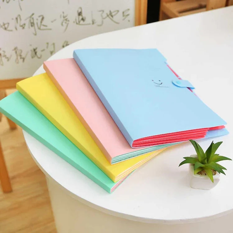 Túi Đựng Tài Liệu Màu Kẹo Nhiều Lớp 5 Ngăn, Giao Màu Ngẫu Nhiên, A201