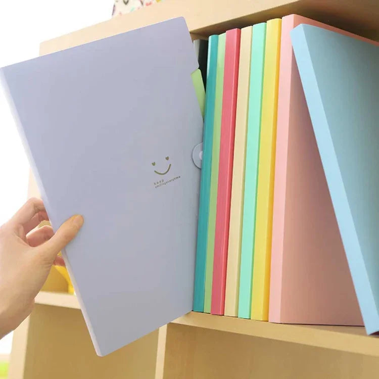 Túi Đựng Tài Liệu Màu Kẹo Nhiều Lớp 5 Ngăn, Giao Màu Ngẫu Nhiên, A201