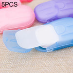 5 chiếc xà phòng giấy mini đựng trong hộp du lịch dùng một lần, giao màu ngẫu nhiên, 5 chiếc