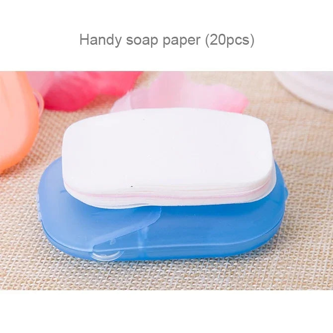 5 chiếc xà phòng giấy mini đựng trong hộp du lịch dùng một lần, giao màu ngẫu nhiên, 5 chiếc