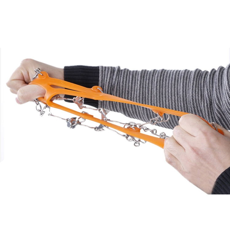 Một đôi 8 răng chống trượt bọc giày leo núi bám băng, 8 răng màu đen, 8 răng màu cam