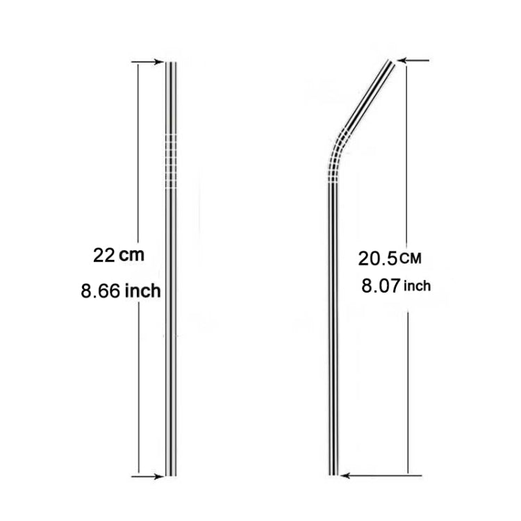 Bộ 4 ống hút inox tái sử dụng + cọ vệ sinh, 266*6mm, 266*6mm (bộ kết hợp)