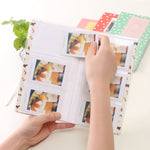 Album ảnh mini 3 inch tự làm sáng tạo kiểu chèn, họa tiết cỏ ba lá, họa tiết cây khô nhiều cây, họa tiết hươu rừng, họa tiết tháp sắt, họa tiết chim én nhỏ, họa tiết Baymax