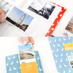 Album ảnh mini 3 inch tự làm sáng tạo kiểu chèn, họa tiết cỏ ba lá, họa tiết cây khô nhiều cây, họa tiết hươu rừng, họa tiết tháp sắt, họa tiết chim én nhỏ, họa tiết Baymax