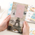 Album ảnh mini 3 inch tự làm sáng tạo kiểu chèn, họa tiết cỏ ba lá, họa tiết cây khô nhiều cây, họa tiết hươu rừng, họa tiết tháp sắt, họa tiết chim én nhỏ, họa tiết Baymax