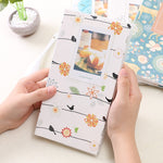 Album ảnh mini 3 inch tự làm sáng tạo kiểu chèn, họa tiết cỏ ba lá, họa tiết cây khô nhiều cây, họa tiết hươu rừng, họa tiết tháp sắt, họa tiết chim én nhỏ, họa tiết Baymax
