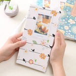 Album ảnh mini 3 inch tự làm sáng tạo kiểu chèn, họa tiết cỏ ba lá, họa tiết cây khô nhiều cây, họa tiết hươu rừng, họa tiết tháp sắt, họa tiết chim én nhỏ, họa tiết Baymax