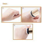 Cọ trang điểm phấn nền đầu tròn lớn cán gỗ ngắn, cọ tròn đầy đặn, cọ trang điểm BB cream, đầu tròn lớn màu hồng, đầu tròn lớn màu trắng