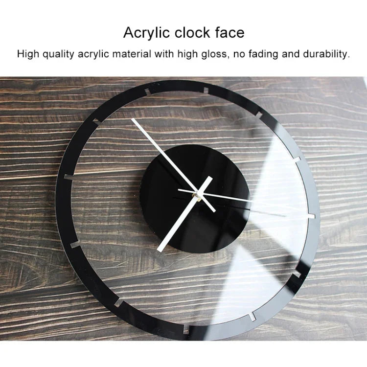 Đồng hồ treo tường mặt tròn bằng gỗ trong suốt acrylic không tiếng động TM011 A