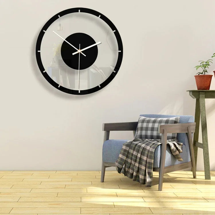 Đồng hồ treo tường mặt tròn bằng gỗ trong suốt acrylic không tiếng động TM011 A