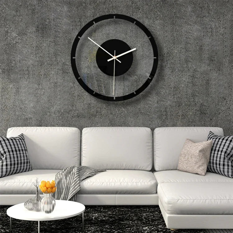 Đồng hồ treo tường mặt tròn bằng gỗ trong suốt acrylic không tiếng động TM011 A
