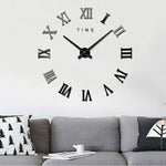 Đồng hồ treo tường không khung số La Mã lớn trang trí phòng ngủ, phòng khách, đồng hồ DIY im lặng, kích thước: 100*100cm, M011 màu đen, M011 màu vàng, M011 màu bạc